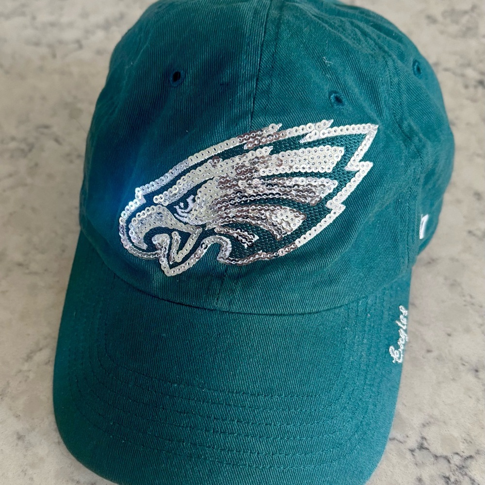 Green Sequin Philadelphia Eagles Cap